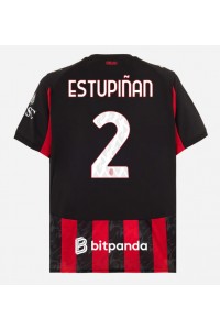 AC Milan Pervis Estupinan #2 Jalkapallovaatteet Kotipaita 2025-26 Lyhythihainen